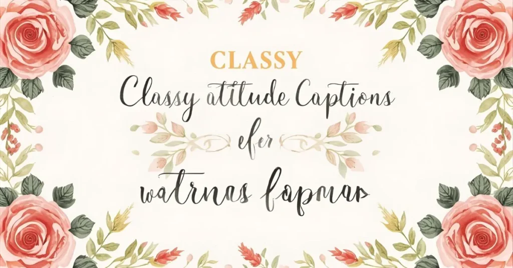 Classy Attitude Captions for Instagram