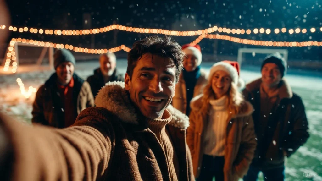 Christmas Night Football Selfie Captions