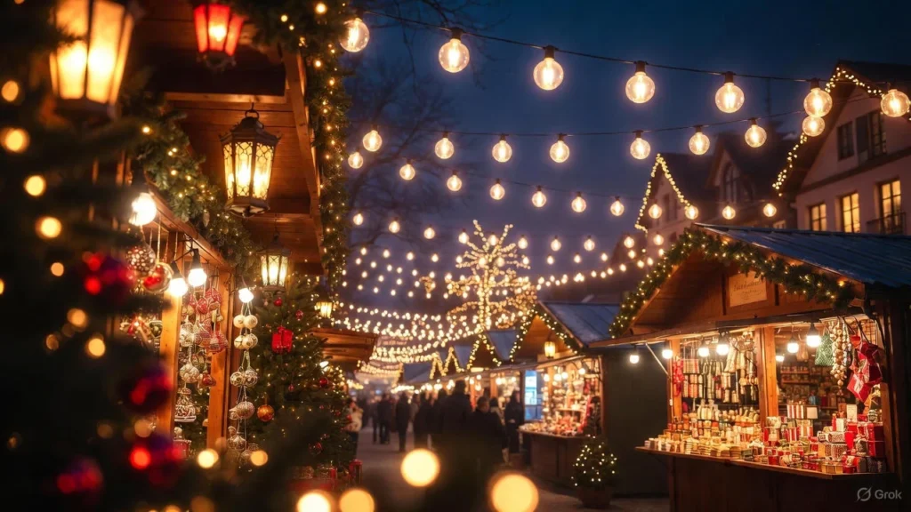 Night Vibes Christmas Market Captions