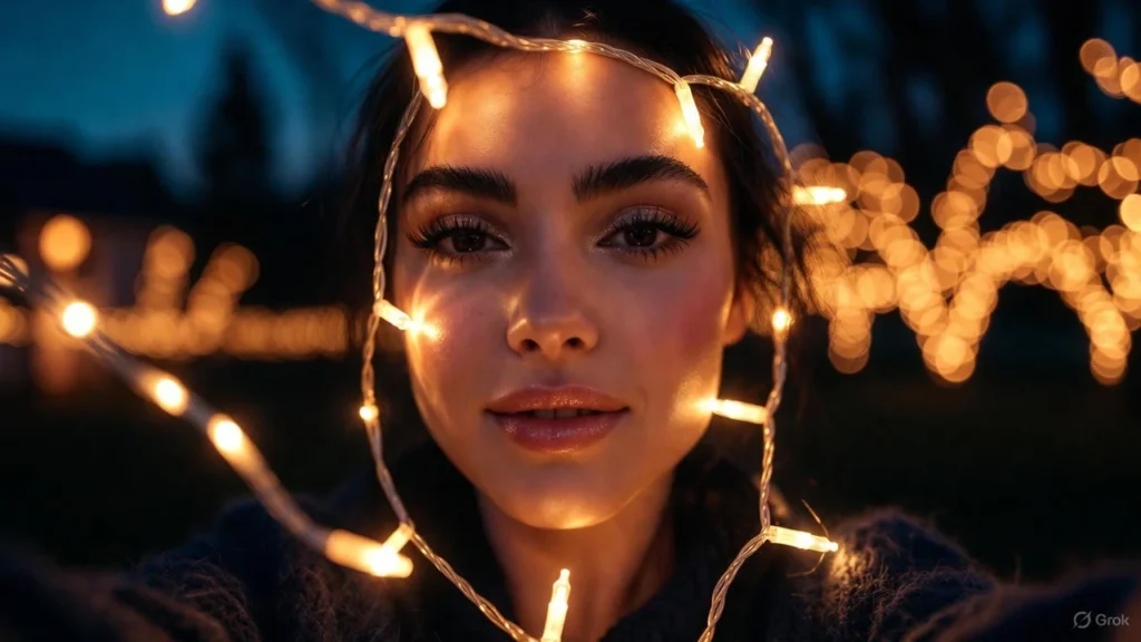 Selfie Christmas Night Light Instagram Captions