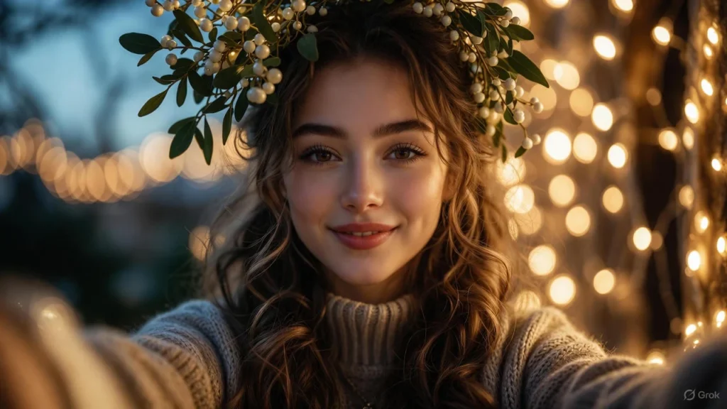 Selfie Mistletoe Captions for Instagram