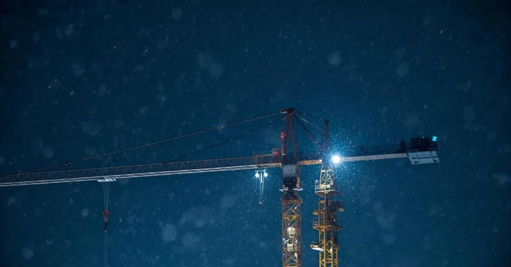 Short Construction Site Christmas Night Captions