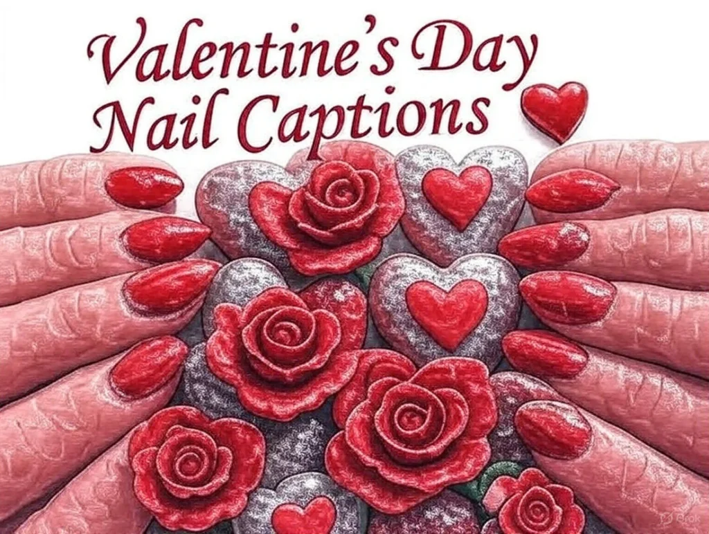 Valentineโs Day Nail Captions for Instagram