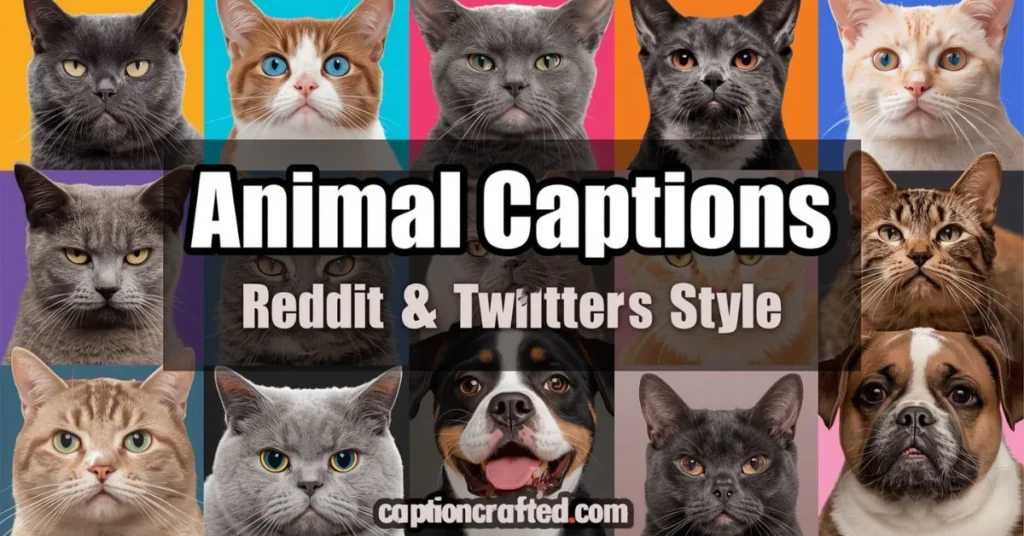 Animal Captions Reddit & Twitter Style
