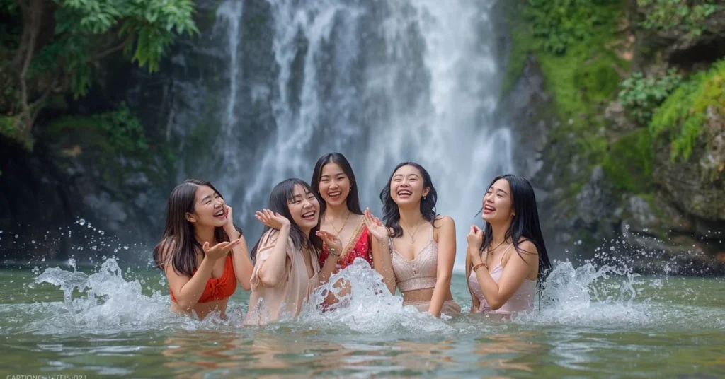 Waterfall Captions for Instagram with Friends