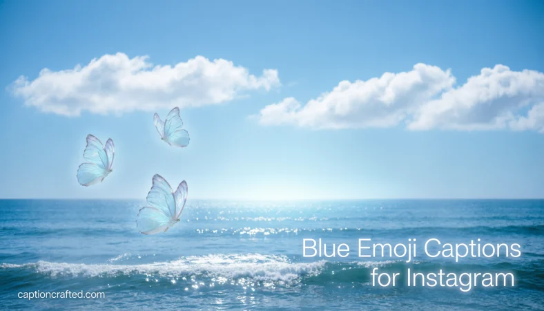 Blue Emoji Captions for Instagram
