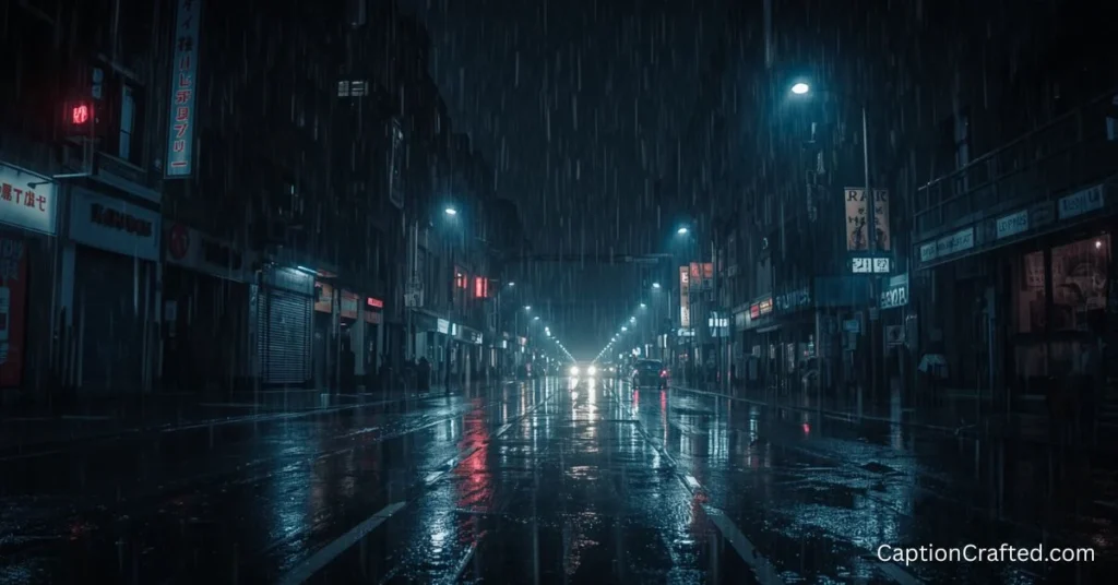 Night Rain Captions