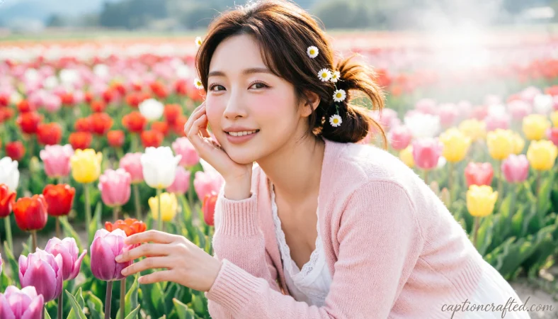 Tulip Selfie Captions for Instagram