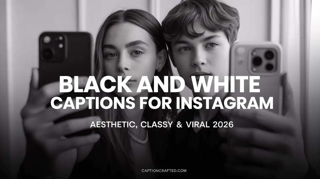 Black and white Captions for Instagram
